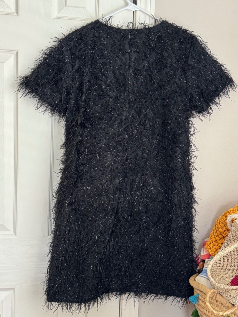 NWT, FRANCES VALENTINE, SHIFTY DRESS IN BLACK GOTHAM SHAG POLY - Picture 8 of 14